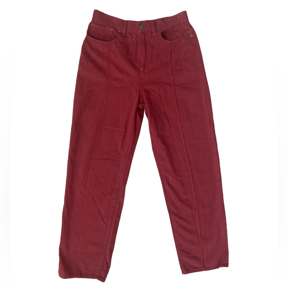 Madewell Women's Baggy Straight Leg Jeans- Crimson Red
